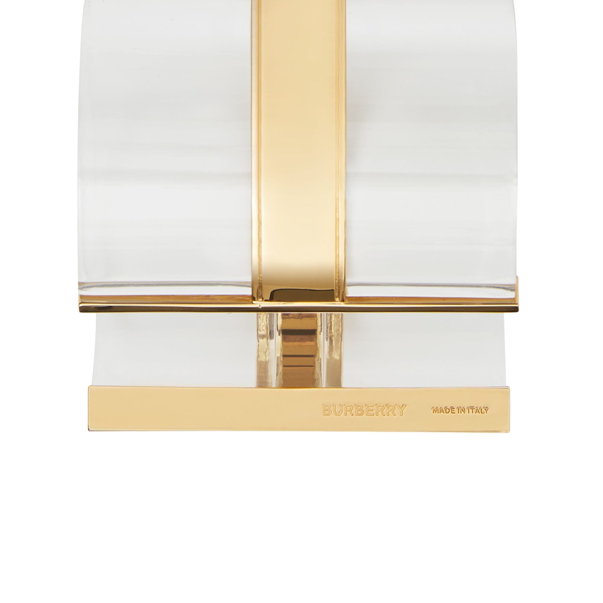 LIGHT GOLD/CRYSTAL Manchette cylindrique plaquée or et résine