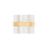 LIGHT GOLD/CRYSTAL Manchette cylindrique plaquée or et résine