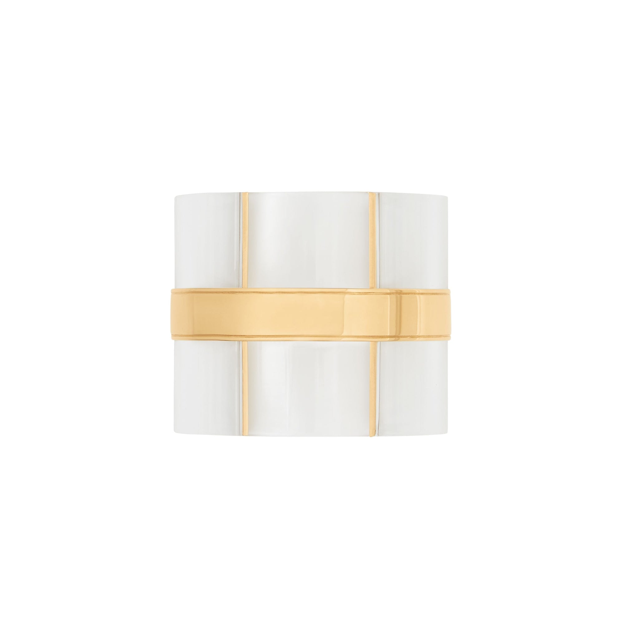 LIGHT GOLD/CRYSTAL Manchette cylindrique plaquée or et résine