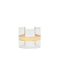LIGHT GOLD/CRYSTAL Manchette cylindrique plaquée or et résine