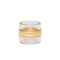 LIGHT GOLD/BEIGE Bague cylindrique plaquée or et résine