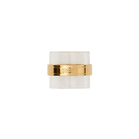 LIGHT GOLD/BEIGE Bague cylindrique plaquée or et résine