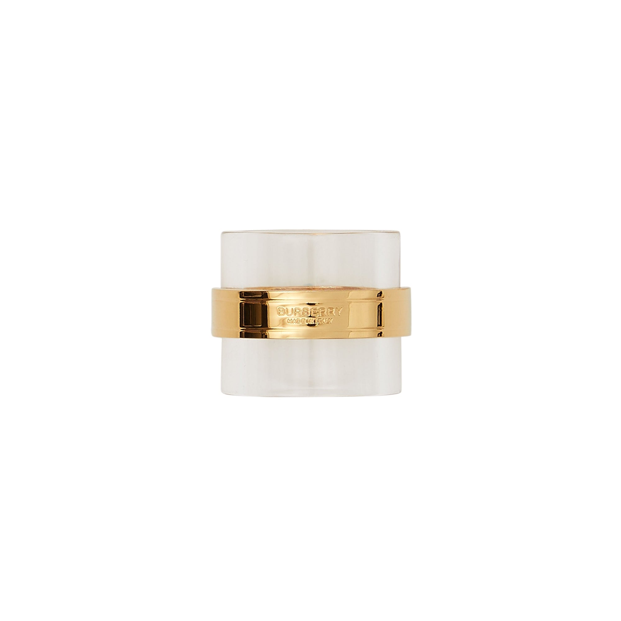 LIGHT GOLD/BEIGE Bague cylindrique plaquée or et résine