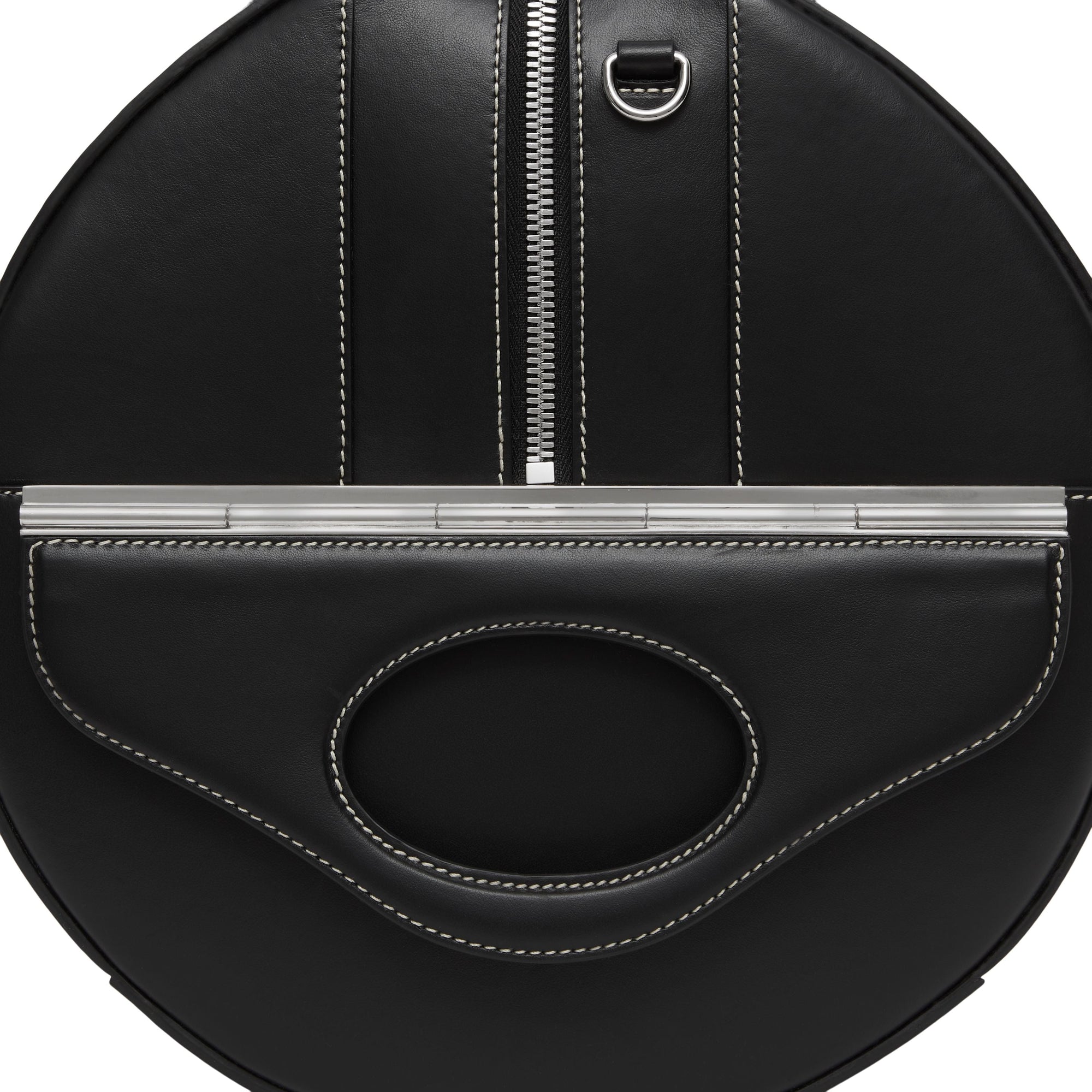 DARK BIRCH BROWN Grand sac The Barrel en cuir check