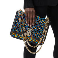 Sac TB moyen en cuir floqué Monogram - Quartz Jaune