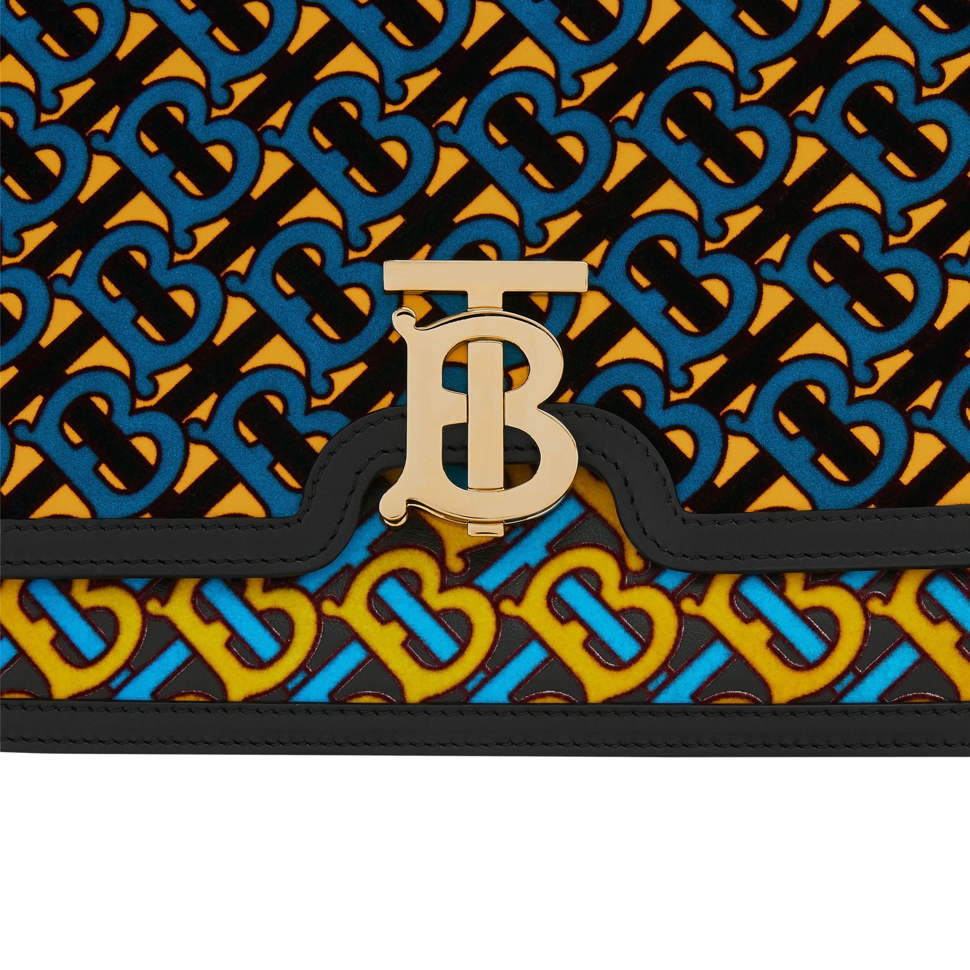 Sac TB moyen en cuir floqué Monogram - Quartz Jaune