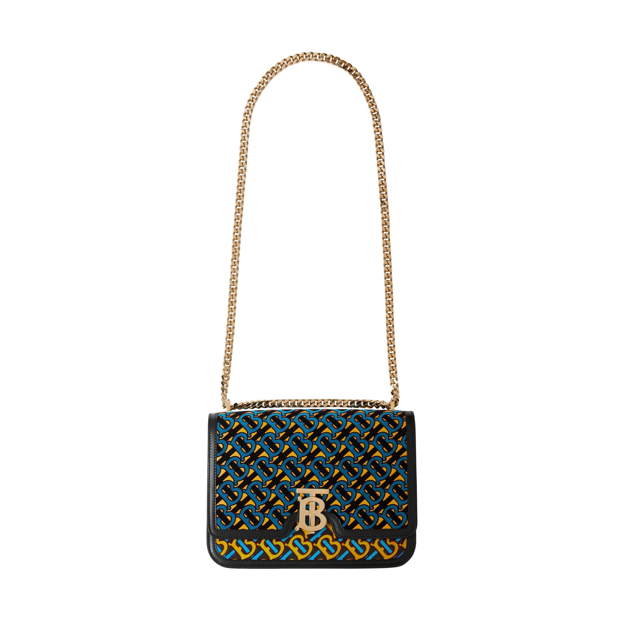Sac TB moyen en cuir floqué Monogram - Quartz Jaune