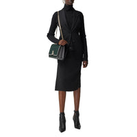 Sac TB moyen en cuir floqué Monogram - Vert Forêt