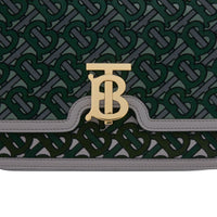 Sac TB moyen en cuir floqué Monogram - Vert Forêt
