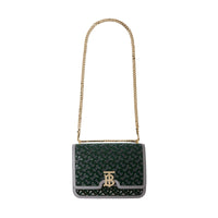 Sac TB moyen en cuir floqué Monogram - Vert Forêt