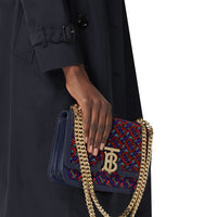 Petit sac TB en cuir floqué Monogram - Vert Turquoise