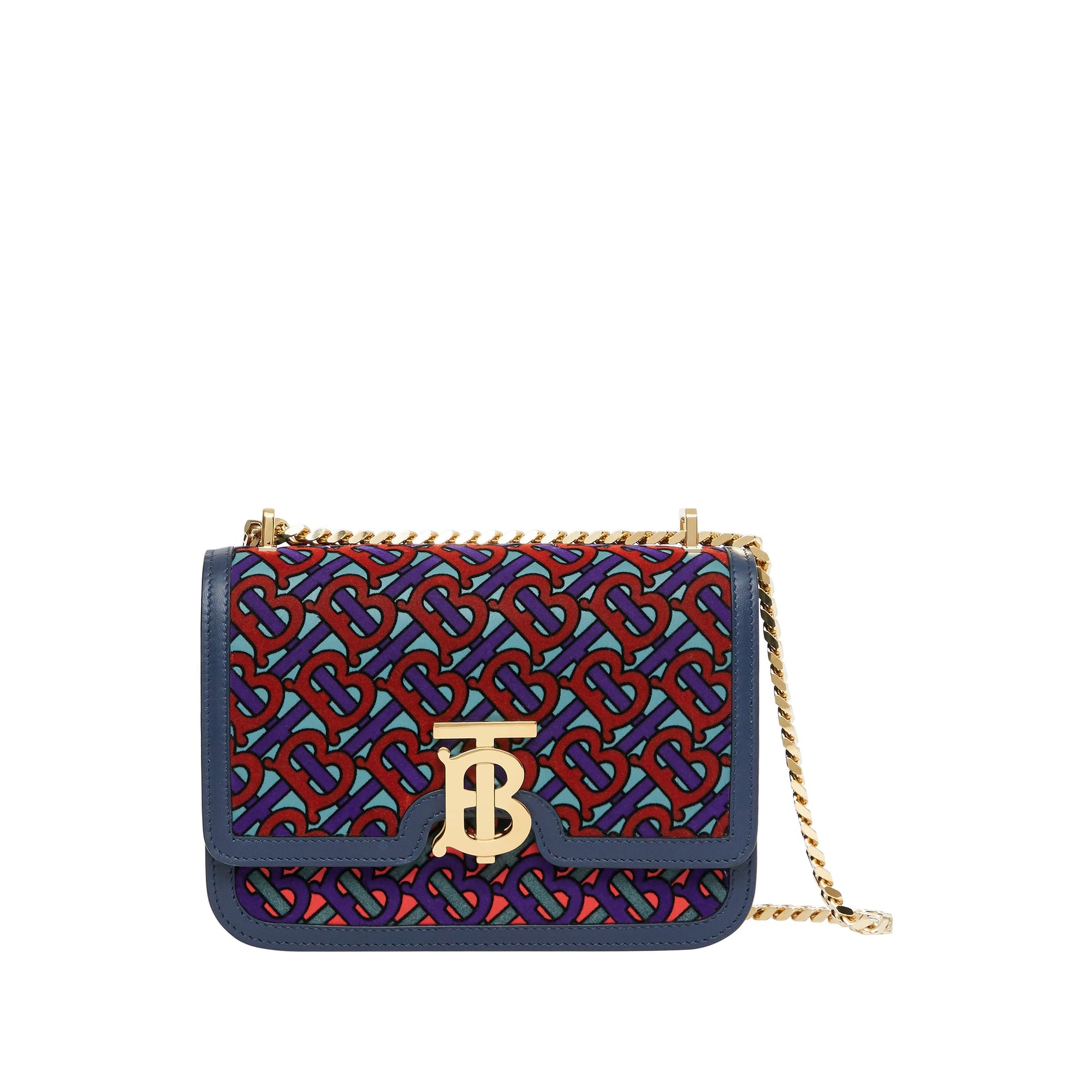 Petit sac TB en cuir floqué Monogram - Vert Turquoise