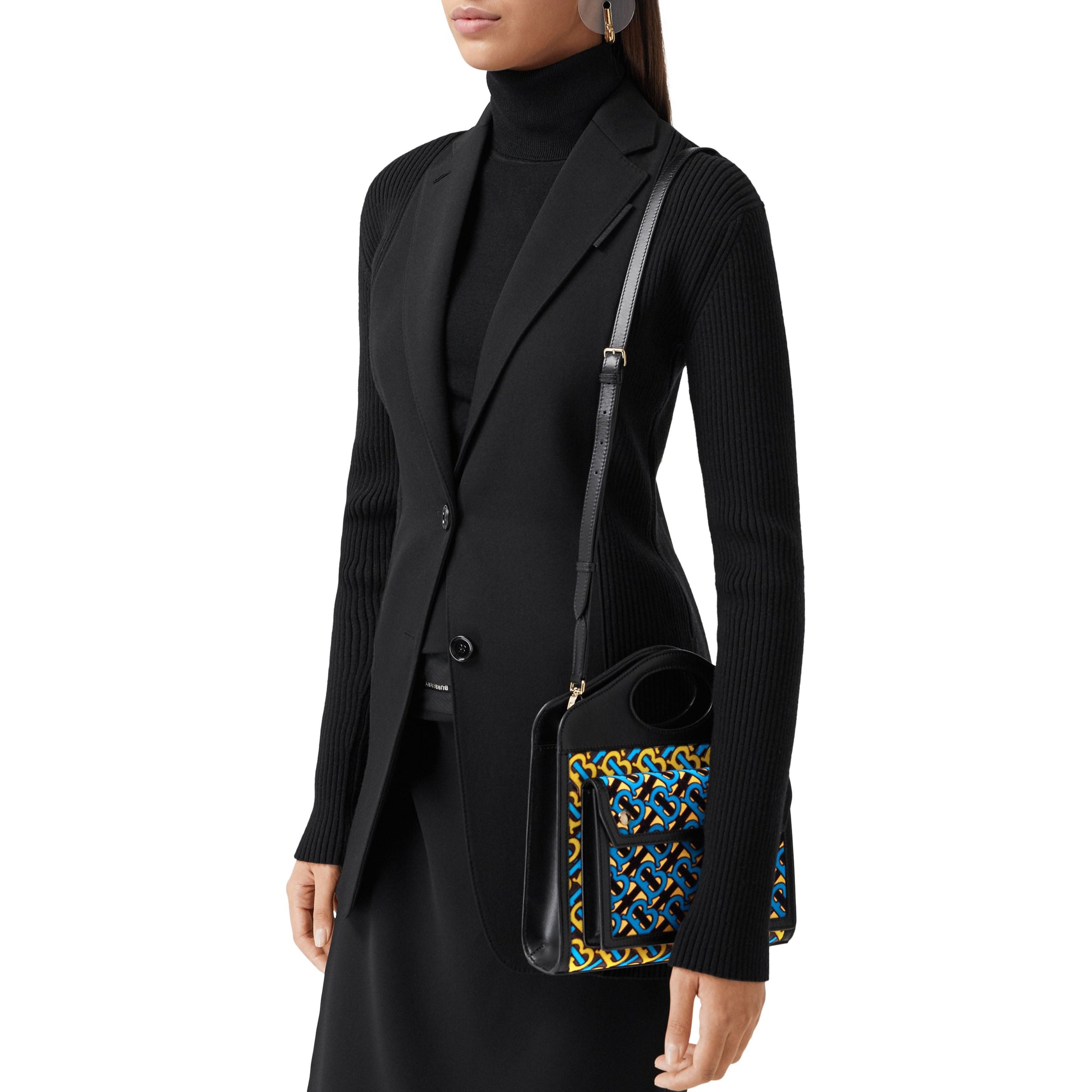 Mini sac Pocket en cuir floqué Monogram - Quartz Jaune