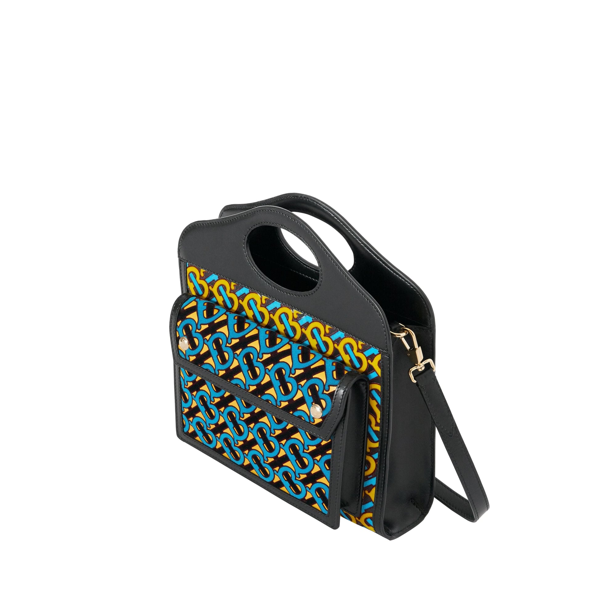 Mini sac Pocket en cuir floqué Monogram - Quartz Jaune