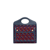 Mini sac Pocket en cuir floqué Monogram - Vert Turquoise