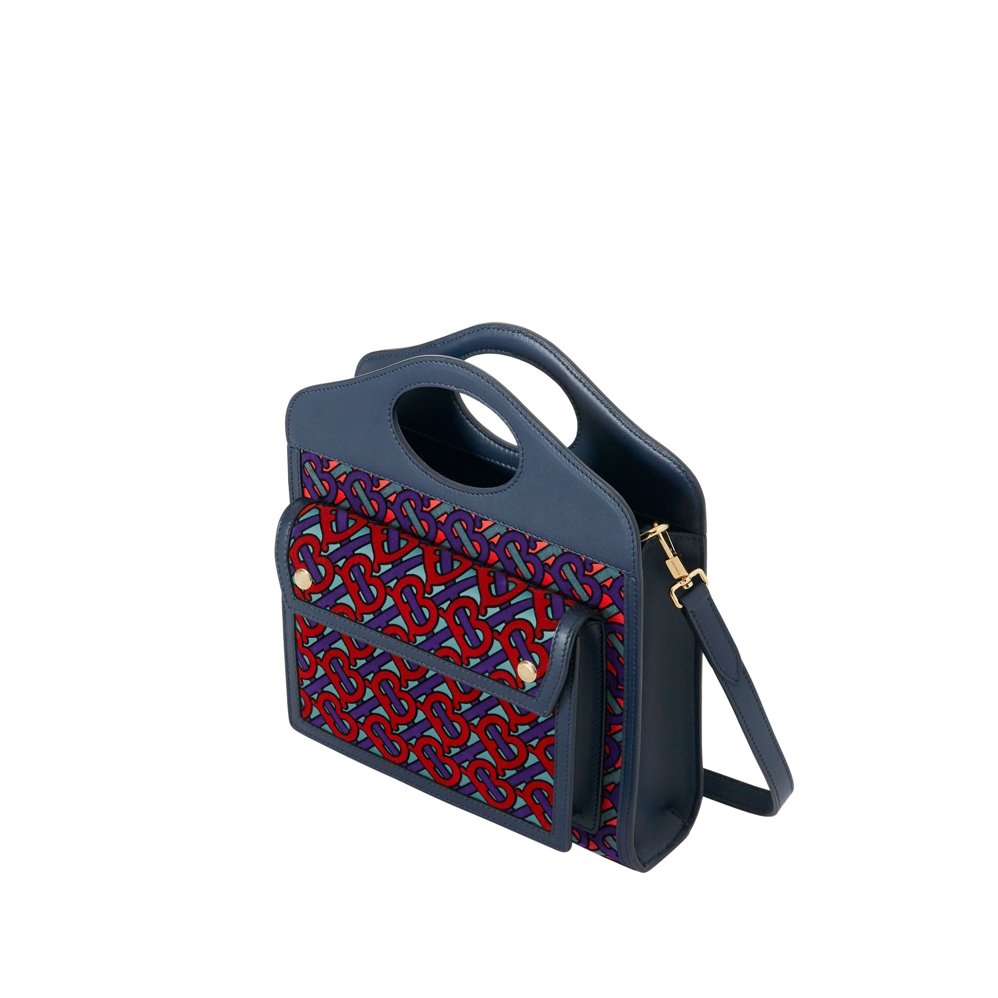 Mini sac Pocket en cuir floqué Monogram - Vert Turquoise