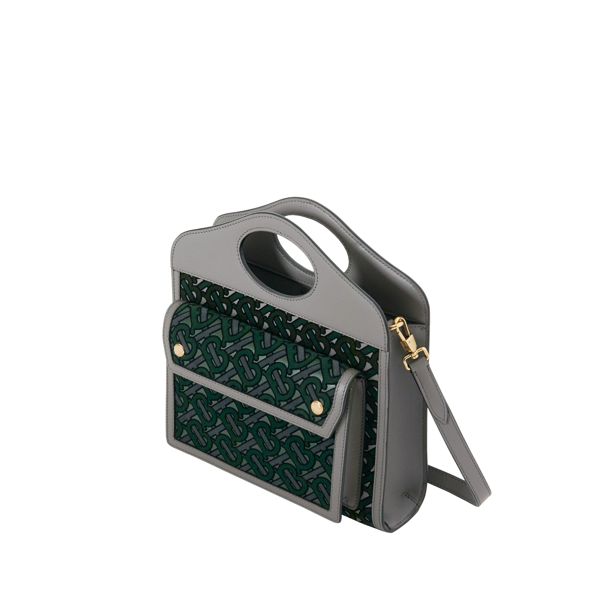 Mini sac Pocket en cuir floqué Monogram - Vert Forêt
