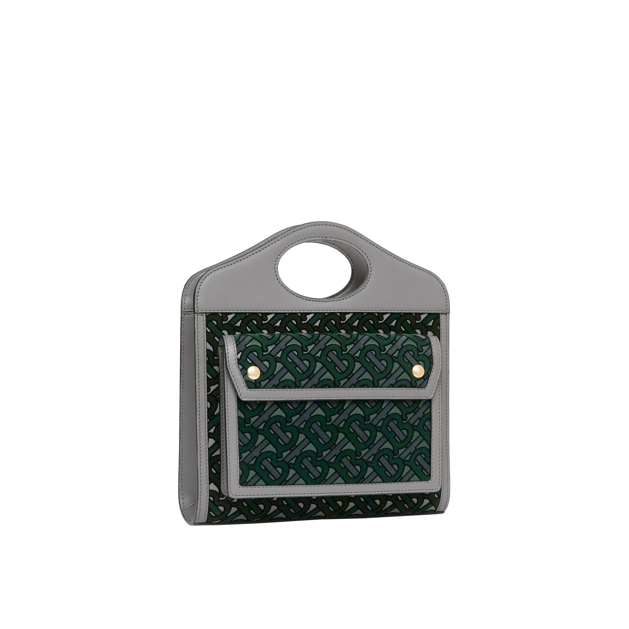 Mini sac Pocket en cuir floqué Monogram - Vert Forêt