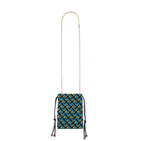 Petit sac pochon à cordon de serrage en cuir d'agneau floqué Monogram - Quartz Jaune