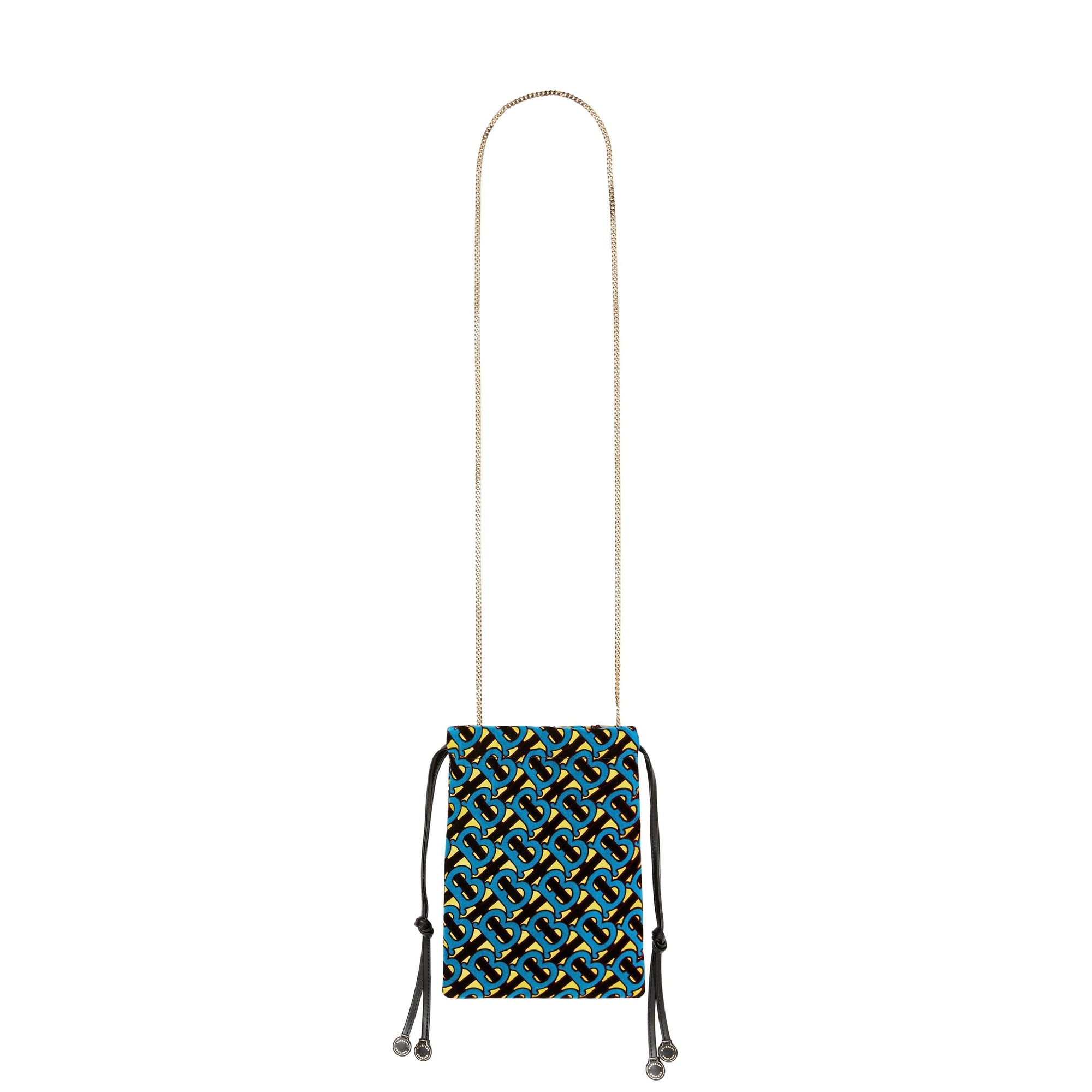 Petit sac pochon à cordon de serrage en cuir d'agneau floqué monogram - Quartz jaune