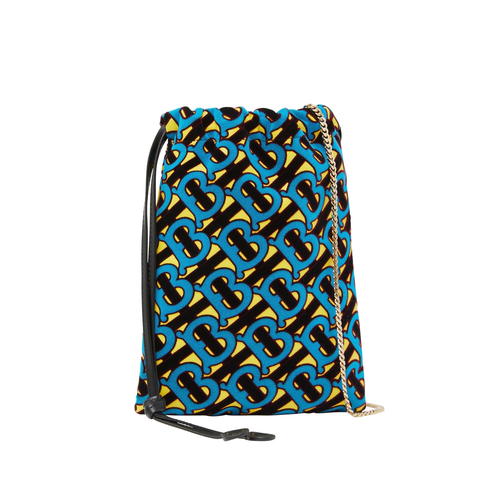 Petit sac pochon à cordon de serrage en cuir d'agneau floqué Monogram - Quartz Jaune