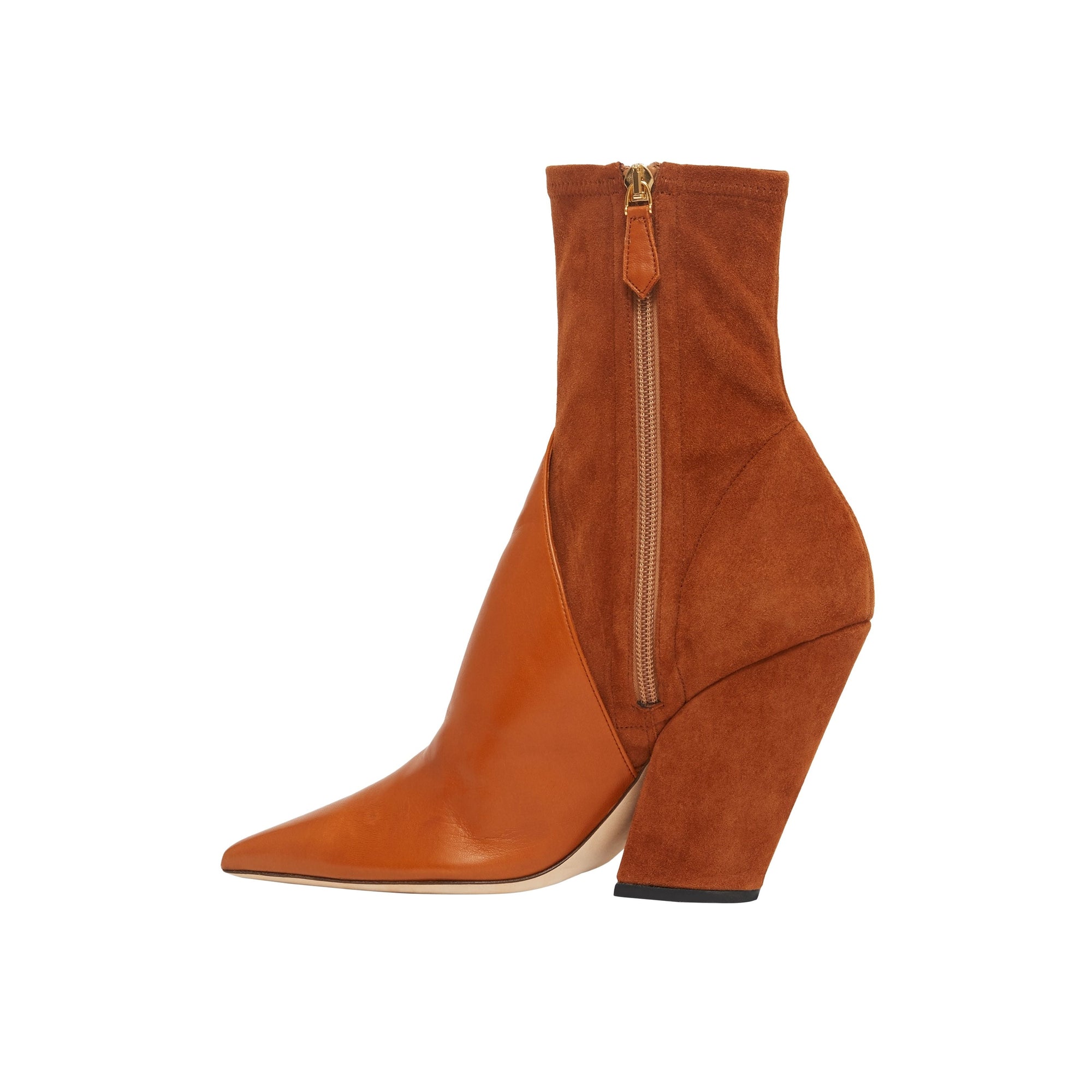 NUTMEG Bottines à panneaux en cuir velours et cuir d'agneau