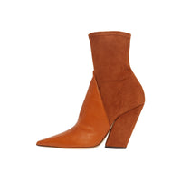 NUTMEG Bottines à panneaux en cuir velours et cuir d'agneau