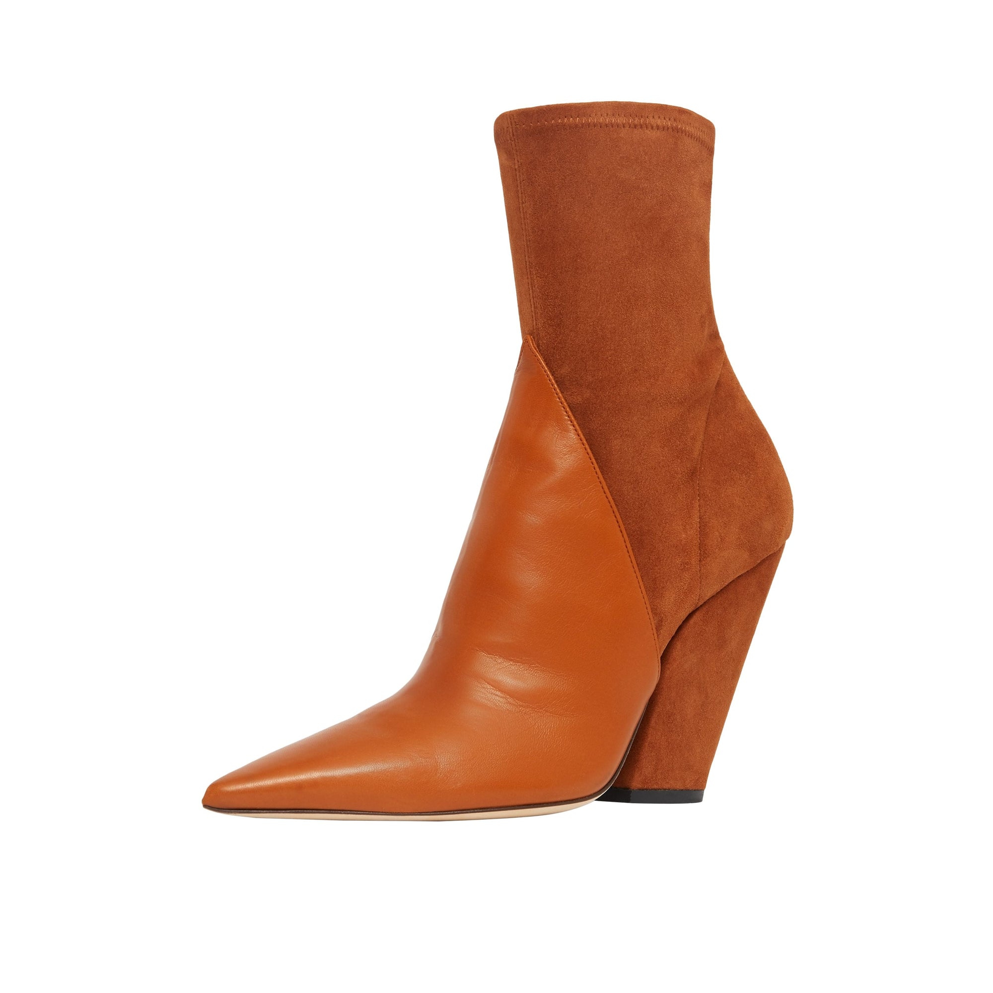 NUTMEG Bottines à panneaux en cuir velours et cuir d'agneau