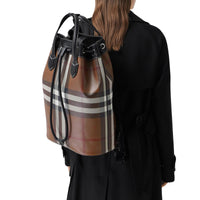 DARK BIRCH BROWN Sac à dos avec cordon de serrage en cuir check