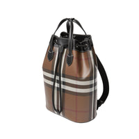 DARK BIRCH BROWN Sac à dos avec cordon de serrage en cuir check