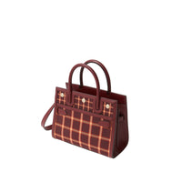 BURGUNDY Mini sac Title en coton technique tartan à double poignée