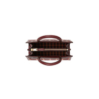 BURGUNDY Mini sac Title en coton technique tartan à double poignée