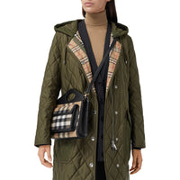 Mini sac Pocket en cachemire check et cuir - Beige d'Archive