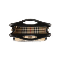 Mini sac Pocket en cachemire check et cuir - Beige d'Archive