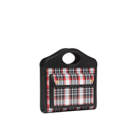 Mini sac Pocket en nylon tartan et cuir - Rouge Vif