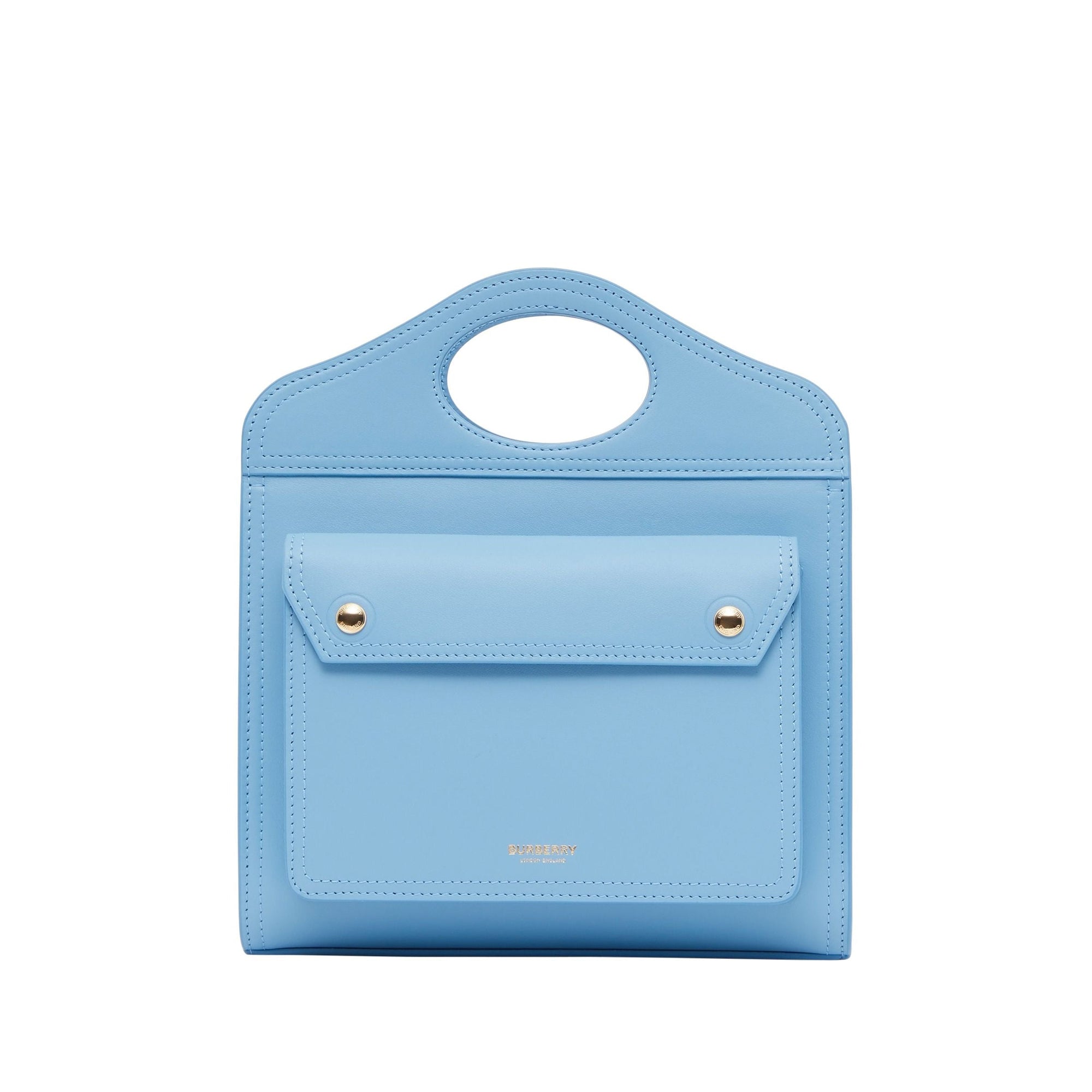 Mini sac pocket en cuir - Bleu topaze