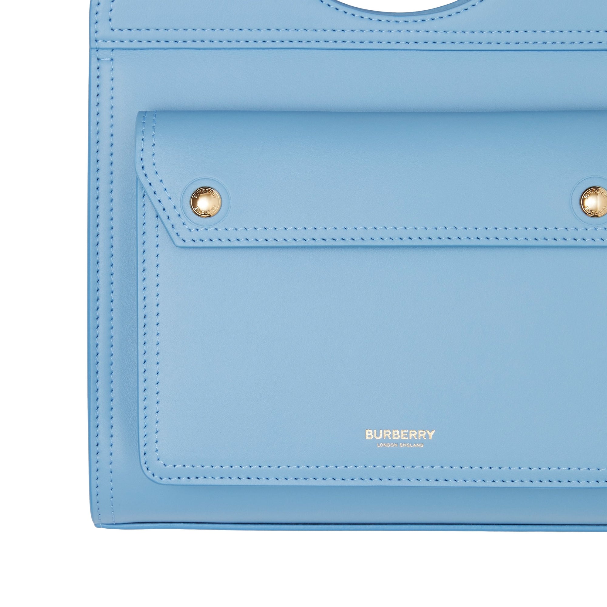 Mini sac pocket en cuir - Bleu topaze