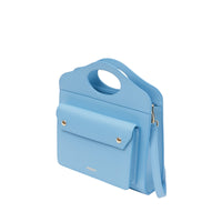 Mini sac pocket en cuir - Bleu topaze