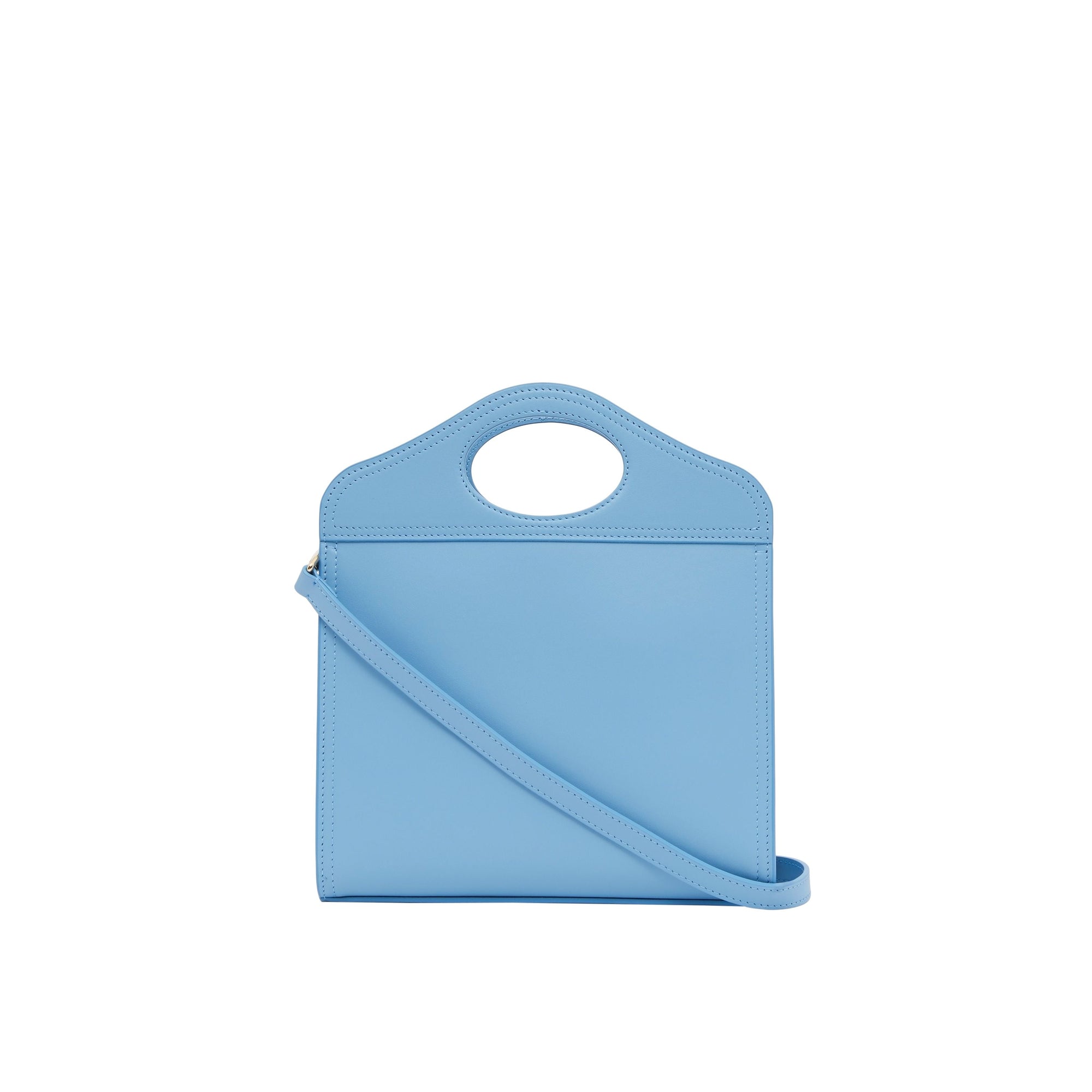 Mini sac pocket en cuir - Bleu topaze