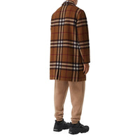 DARK BIRCH BROWN Paletot en laine check double face