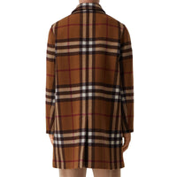 DARK BIRCH BROWN Paletot en laine check double face