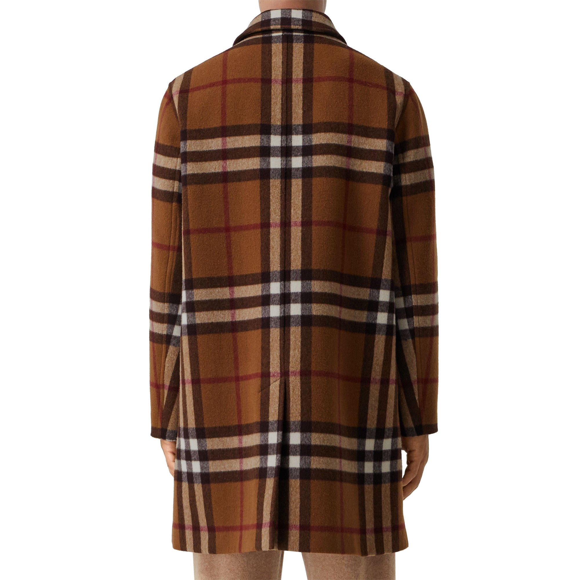DARK BIRCH BROWN Paletot en laine check double face