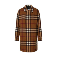 DARK BIRCH BROWN Paletot en laine check double face