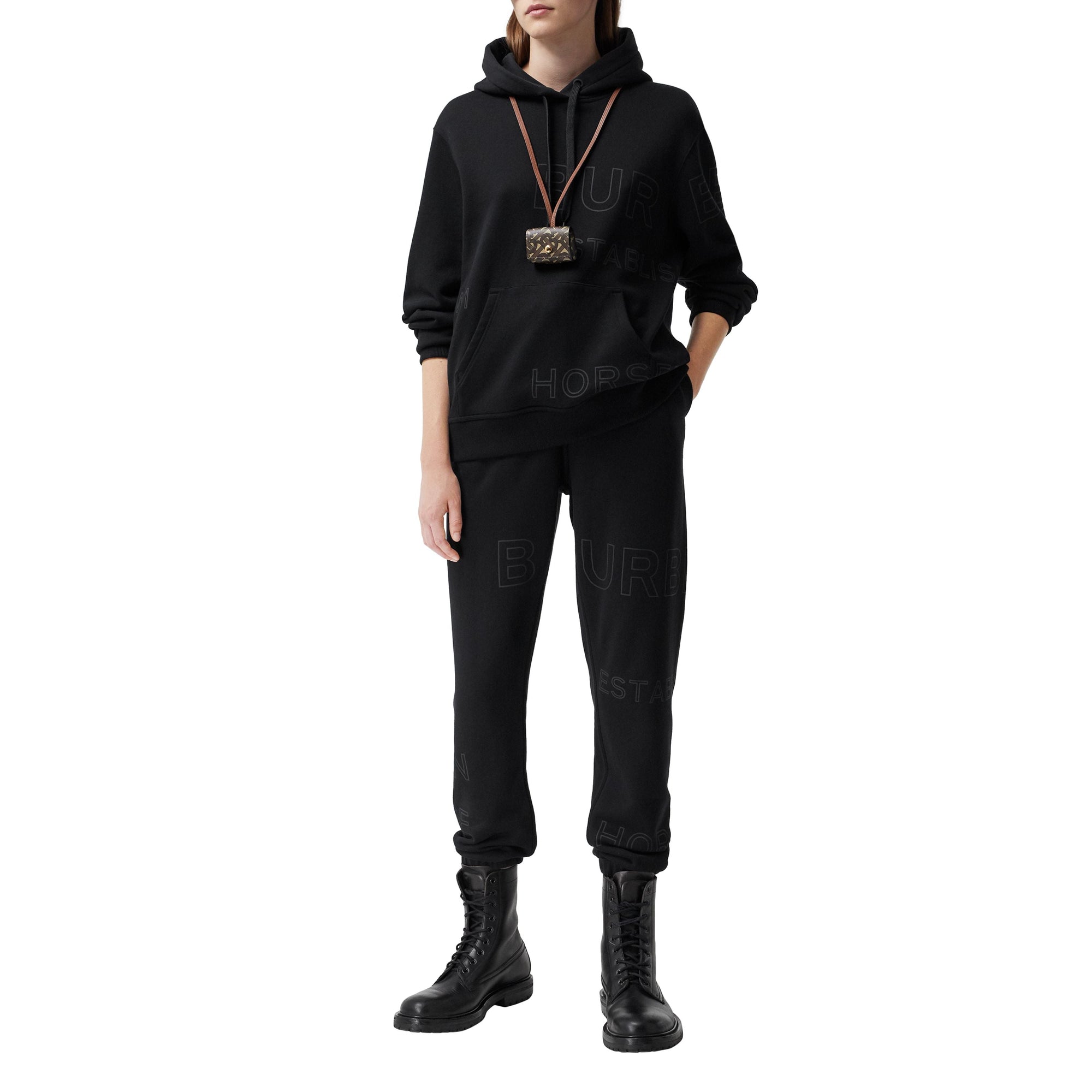 BLACK Hoodie oversize en coton Horseferry