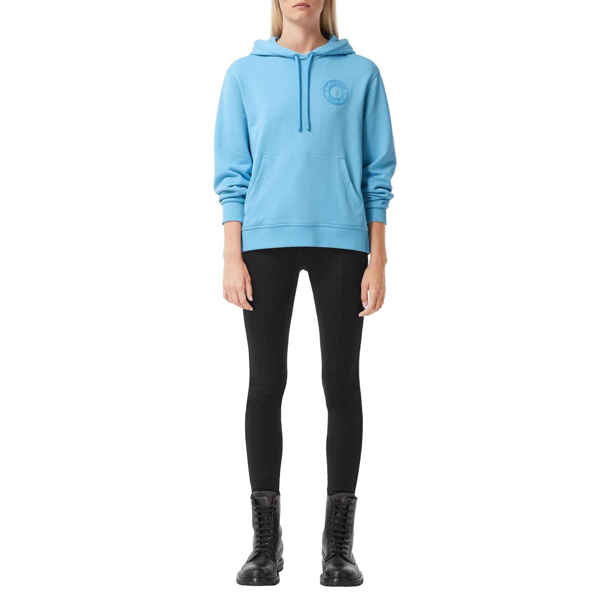 BLUE TOPAZ Hoodie oversize en coton avec logo