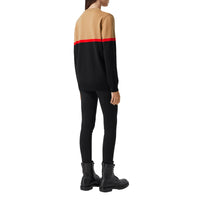 BLACK Pull en laine et coton color-block