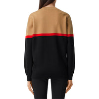 BLACK Pull en laine et coton color-block