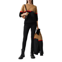BLACK Pull en laine et coton color-block