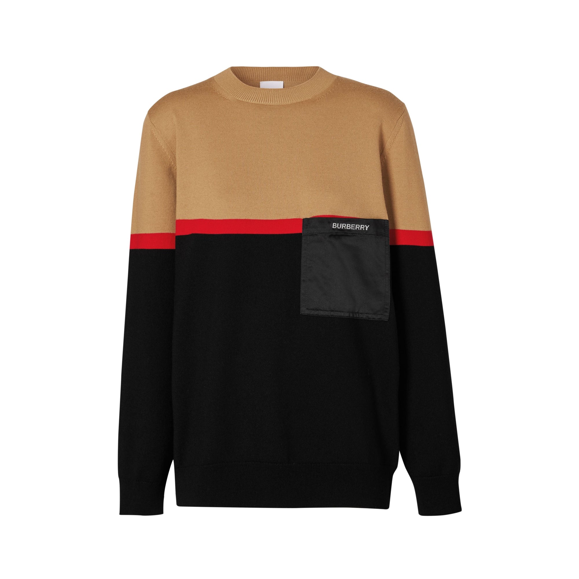 BLACK Pull en laine et coton color-block