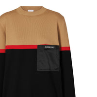 BLACK Pull en laine et coton color-block